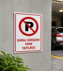 Garaj Girişidir Park Yapılmaz PVC Uyarı İkaz Levhası 25x35 cm